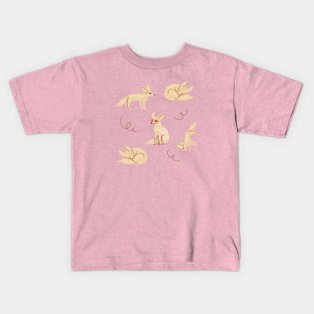 fennec pattern Kids T-Shirt by Wlaurence
